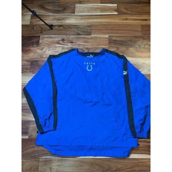 Vintage y2k Indianapolis colts polyester pullover sweatshirt blue puma - Picture 1 of 10